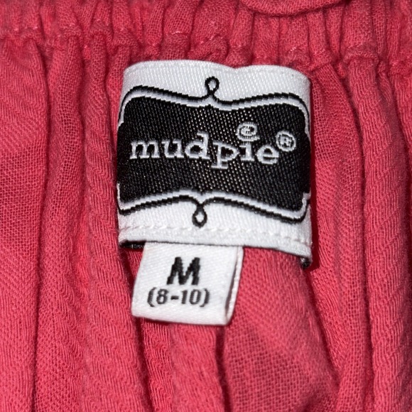 Mudpie Women's Tunic Top Size Medium pink, ruffled, textured polka dot - Picture 7 of 9